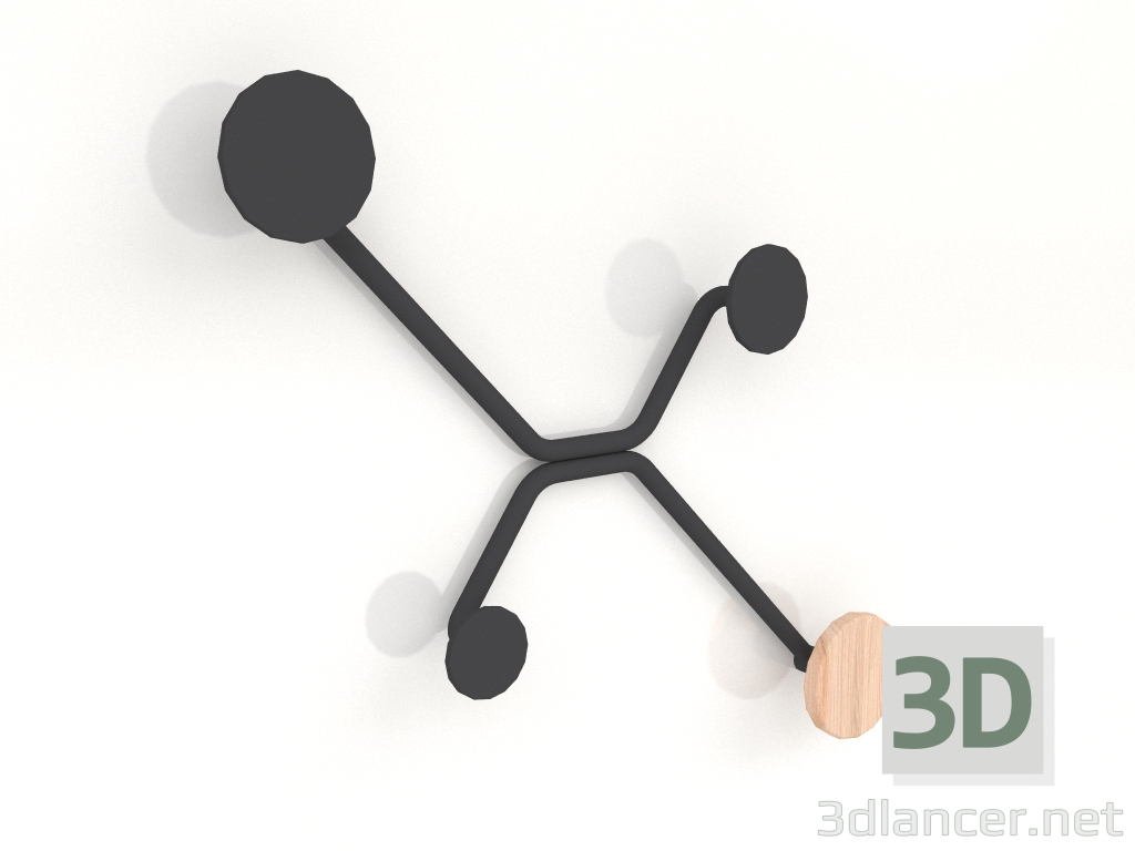 3d model Wall hanger Hook (Black) - preview