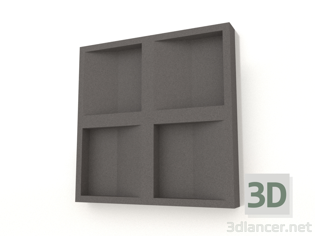 3d model 3D wall panel CONCAVE (grey) - preview