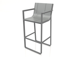 Tabouret avec dossier haut et accoudoirs (Anthracite)