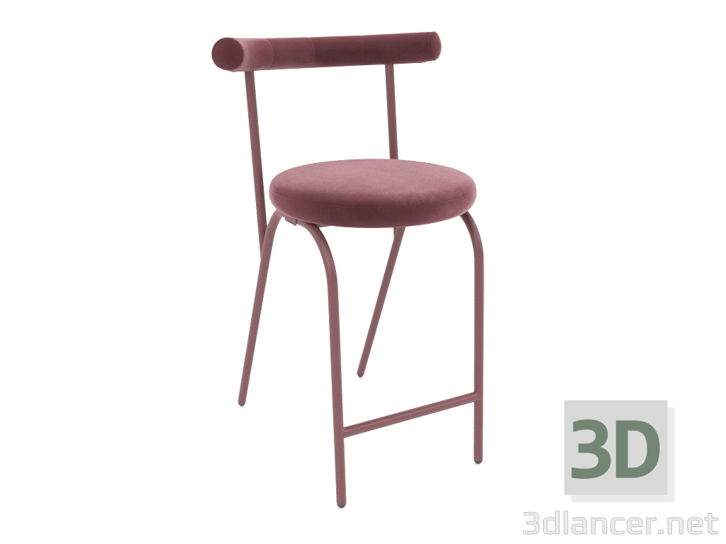 modèle 3D Chaise semi-bar Rohalyk (Bordeaux) - preview