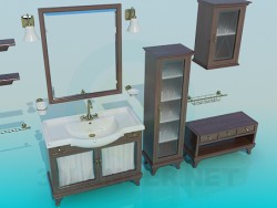 Un conjunto de muebles para el lavabo