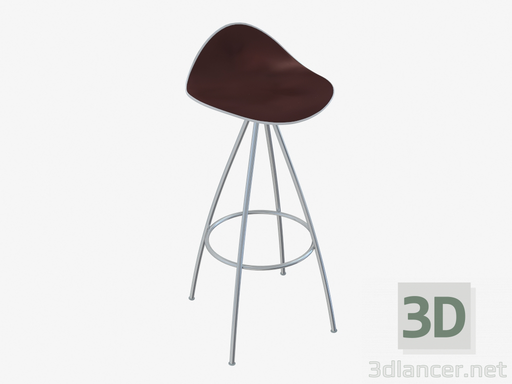 3d model Silla (blanco marrón h76) - vista previa