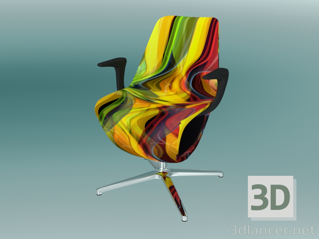 modello 3D Sedia girevole (10F 2P) - anteprima