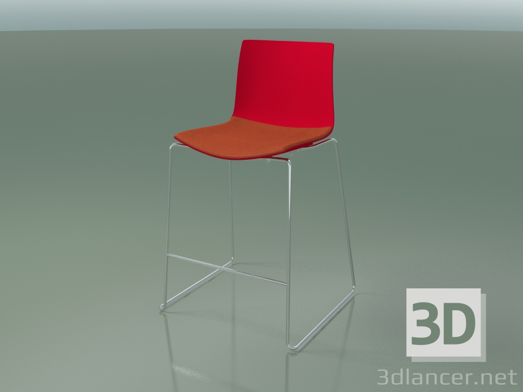 modèle 3D Tabouret de bar 0304 (sur un traîneau, avec un oreiller sur le siège, polypropylène PO00104) - preview