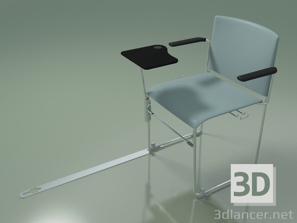 3d model Silla apilable con reposabrazos y accesorios 6603 (polipropileno gasolina, CRO) - vista previa