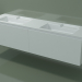 modello 3D Doppio lavabo con cassetti (L 192, P 50, H 48 cm) - anteprima