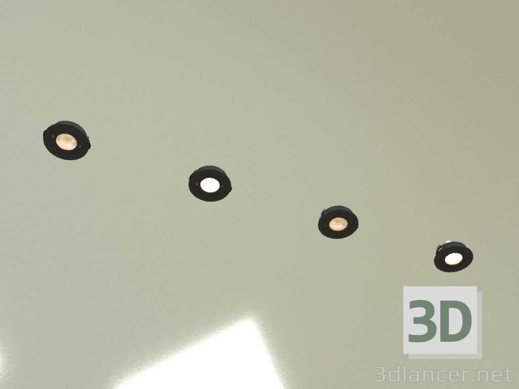 3d model Recessed spotlight SN-101R BK - preview