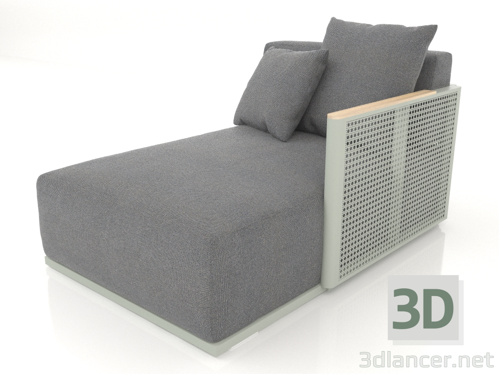 modello 3D Modulo divano sezione 2 destra (Grigio cemento) - anteprima