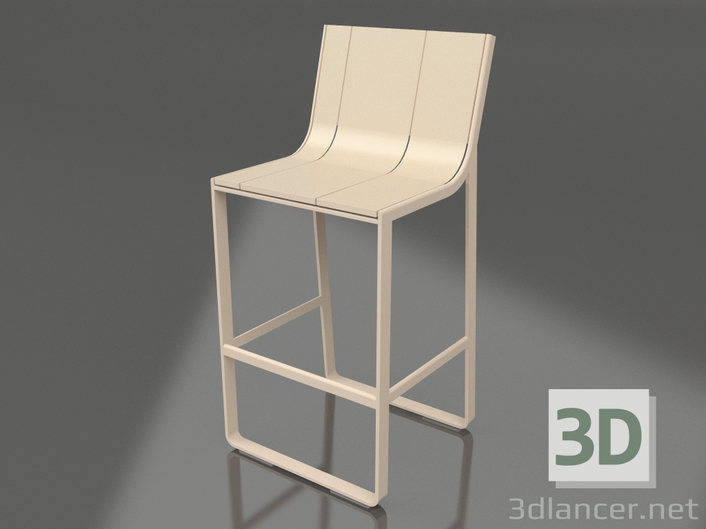 3D modeli Yüksek sırtlı tabure (Kum) - önizleme