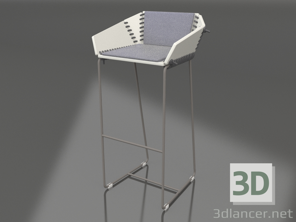 3d model High chair with back (Quartz gray) - preview