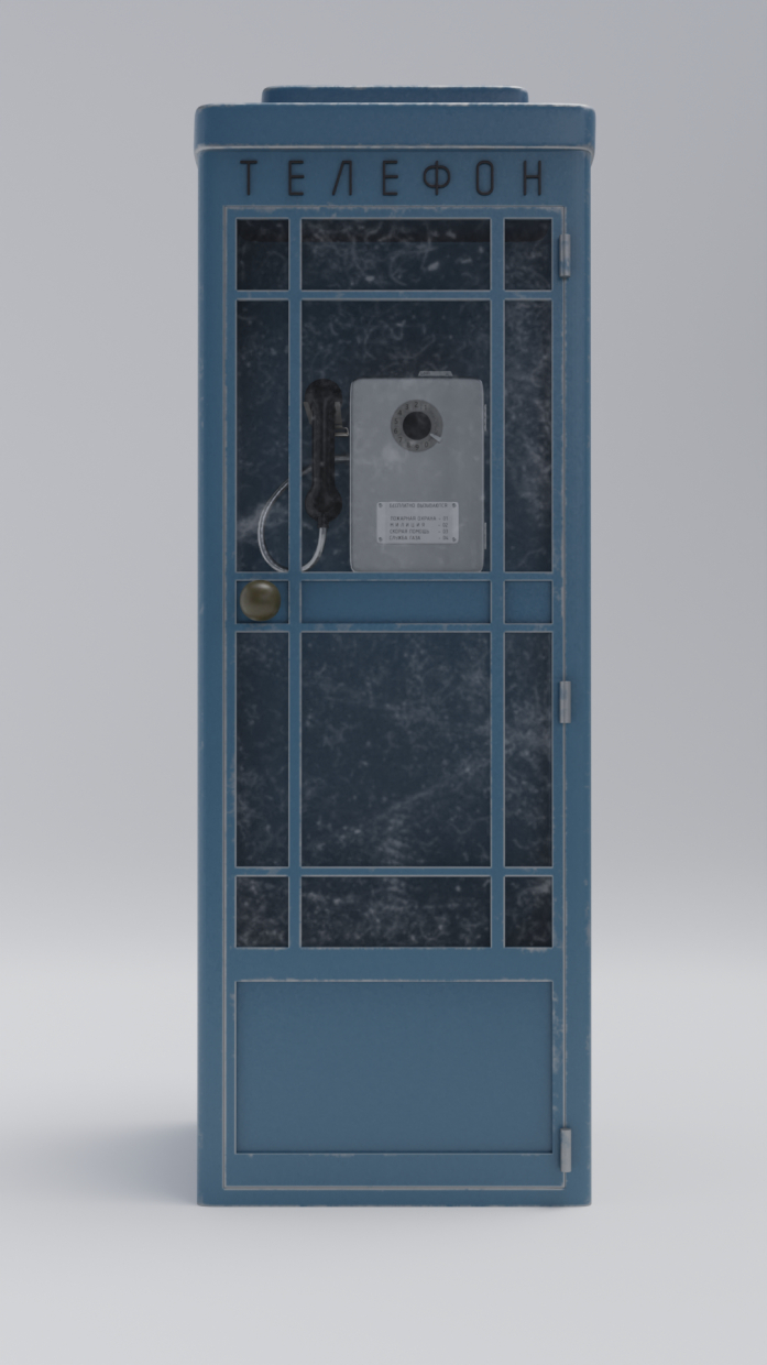 3d Telephone booth 1 model buy - render