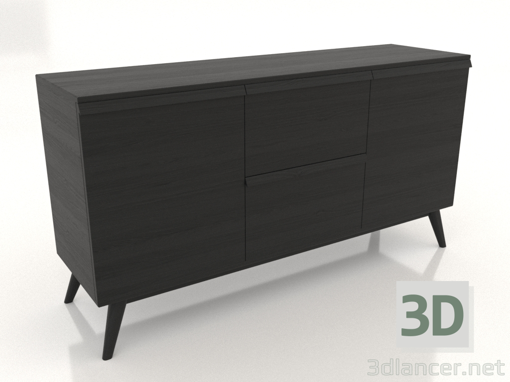 Modelo 3d Cômoda 2 1500x400x800 (preto RAL 9005) - preview