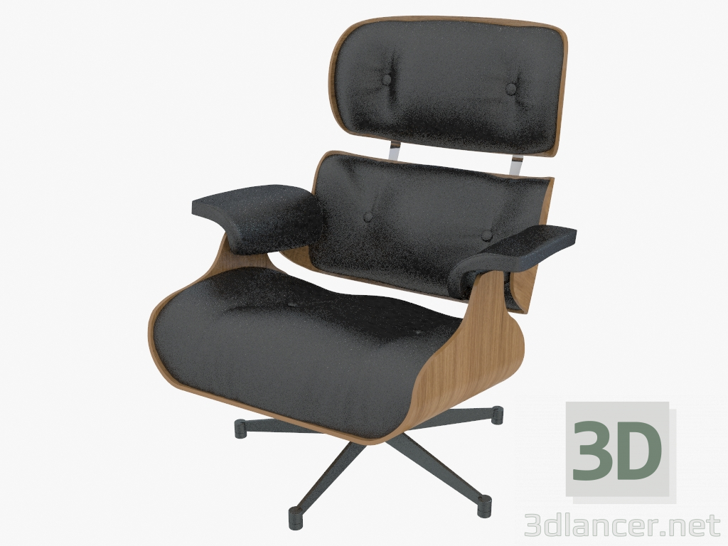 modello 3D Poltrona Eames Lounge in pelle - anteprima