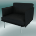 3D Modell Stuhlstudio Outline (Refine Black Leather, poliertes Aluminium) - Vorschau