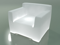 Sillón en polietileno blanco opal con retroiluminación InOut (101L)