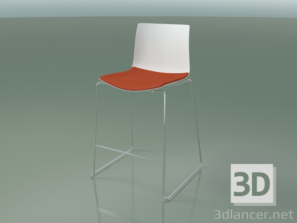 modèle 3D Tabouret de bar 0304 (sur un traîneau, avec un oreiller sur le siège, polypropylène PO00101) - preview