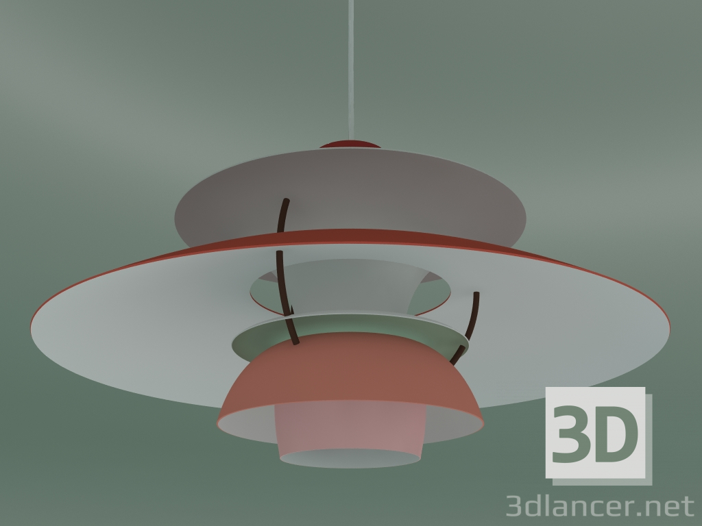 3d model Lámpara colgante PH 5 (75W E27, HUES OF RED) - vista previa