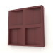 3d model 3D wall panel CONCAVE (burgundy) - preview