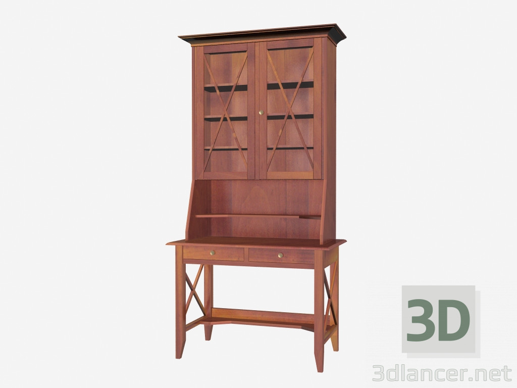 3D Modell Sekretär mit Schrank CB001 - Vorschau