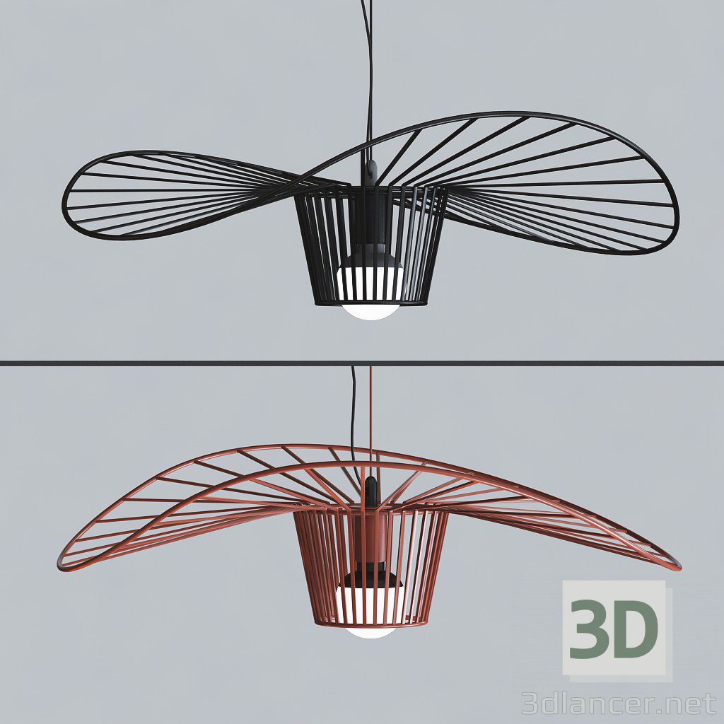 Araña de sombrero de paja 3D modelo Compro - render