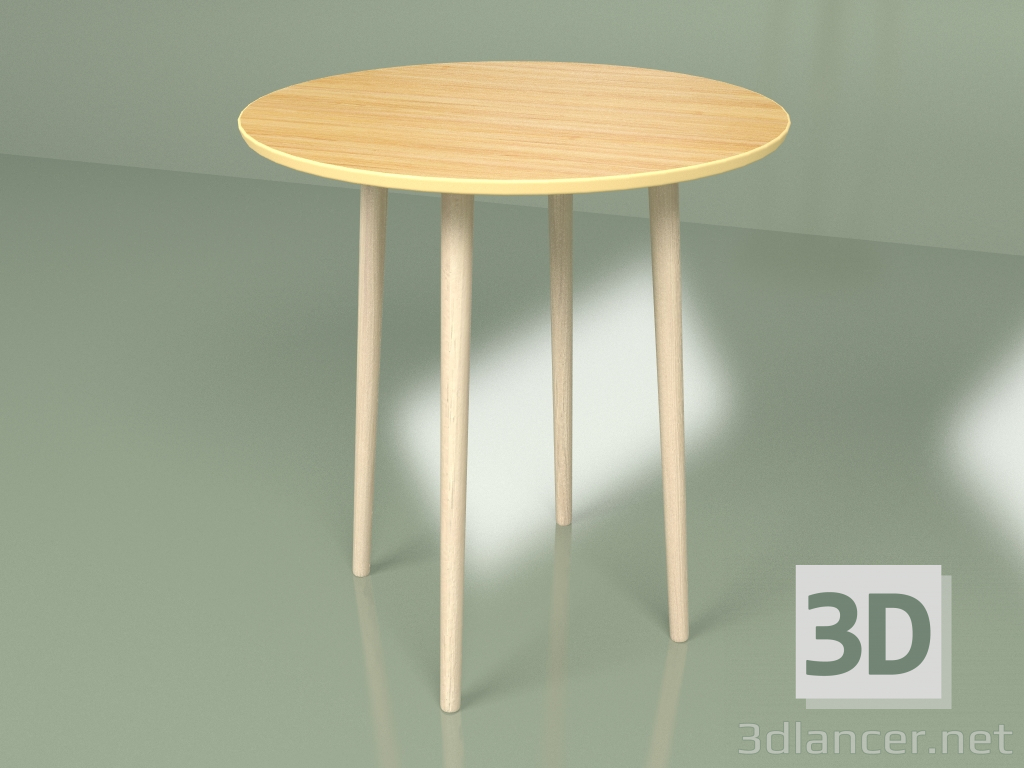 modello 3D Tavolo rotondo Sputnik 70 cm impiallacciato (giallo ocra) - anteprima