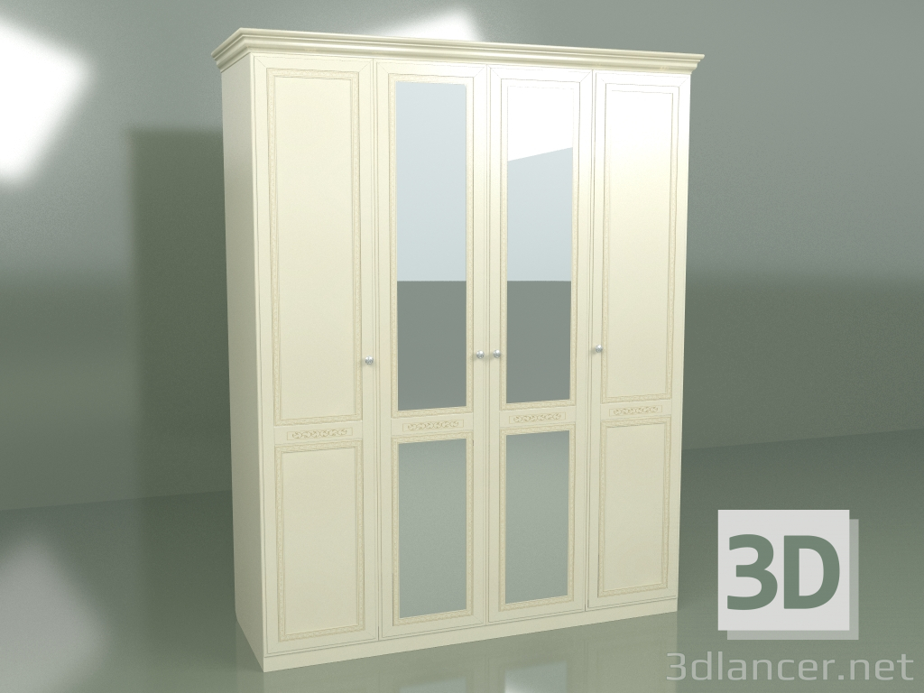 3D modeli 4 kapaklı aynalı gardırop VN 1403-1 - önizleme