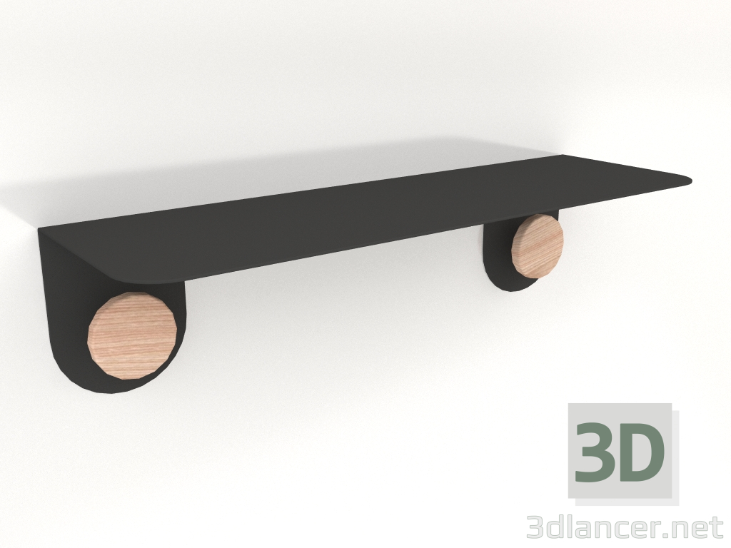 Modelo 3d Prateleira de parede Gancho 50 (Preto) - preview