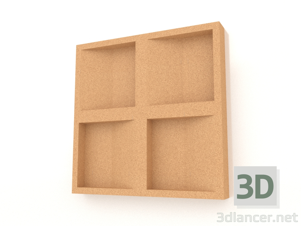 modello 3D Pannello murale 3D CONCAVE (naturale) - anteprima