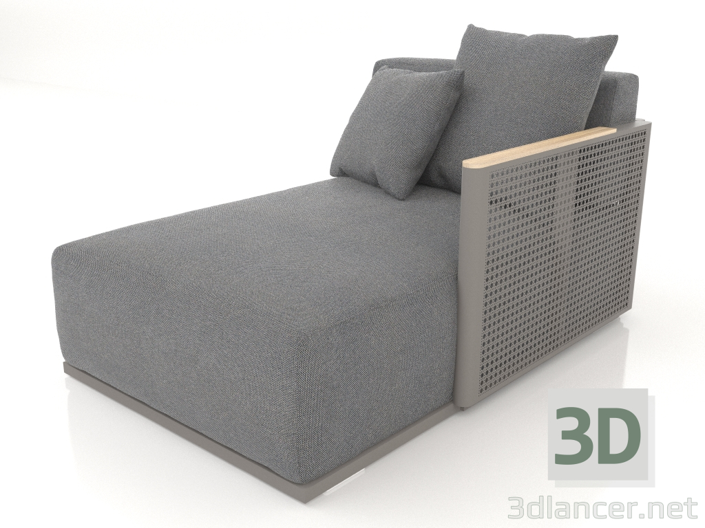 modèle 3D Module canapé section 2 droite (Gris quartz) - preview