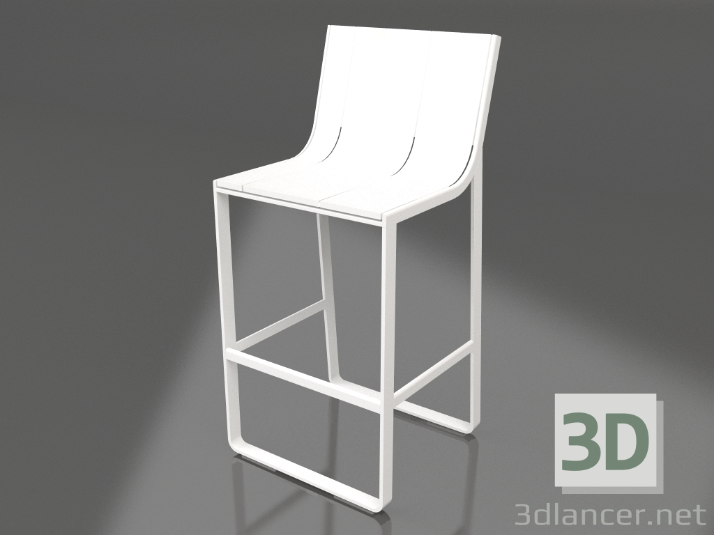 Modelo 3d Banqueta com encosto alto (Branco) - preview