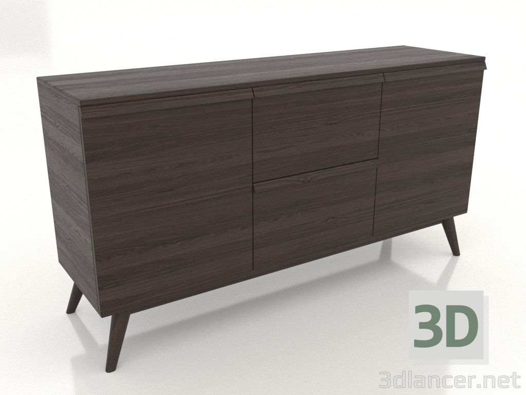 3d model Cómoda 2 1500x400x800 (nogal ceniza) - vista previa