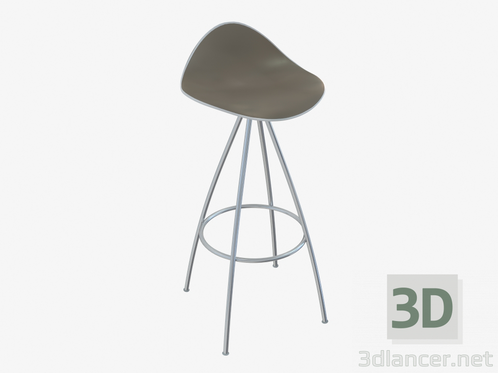 modello 3D Sedia (bianco tortora h76) - anteprima