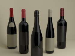 French wine bottles