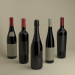 3d French wine bottles model buy - render