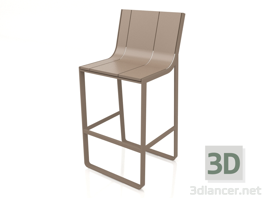 3d model Taburete con respaldo alto (Bronce) - vista previa