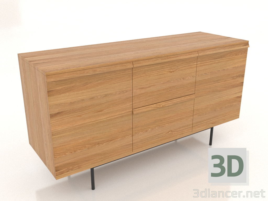 Modelo 3d Cômoda 2 METAL 1500x500x800 (carvalho natural) - preview