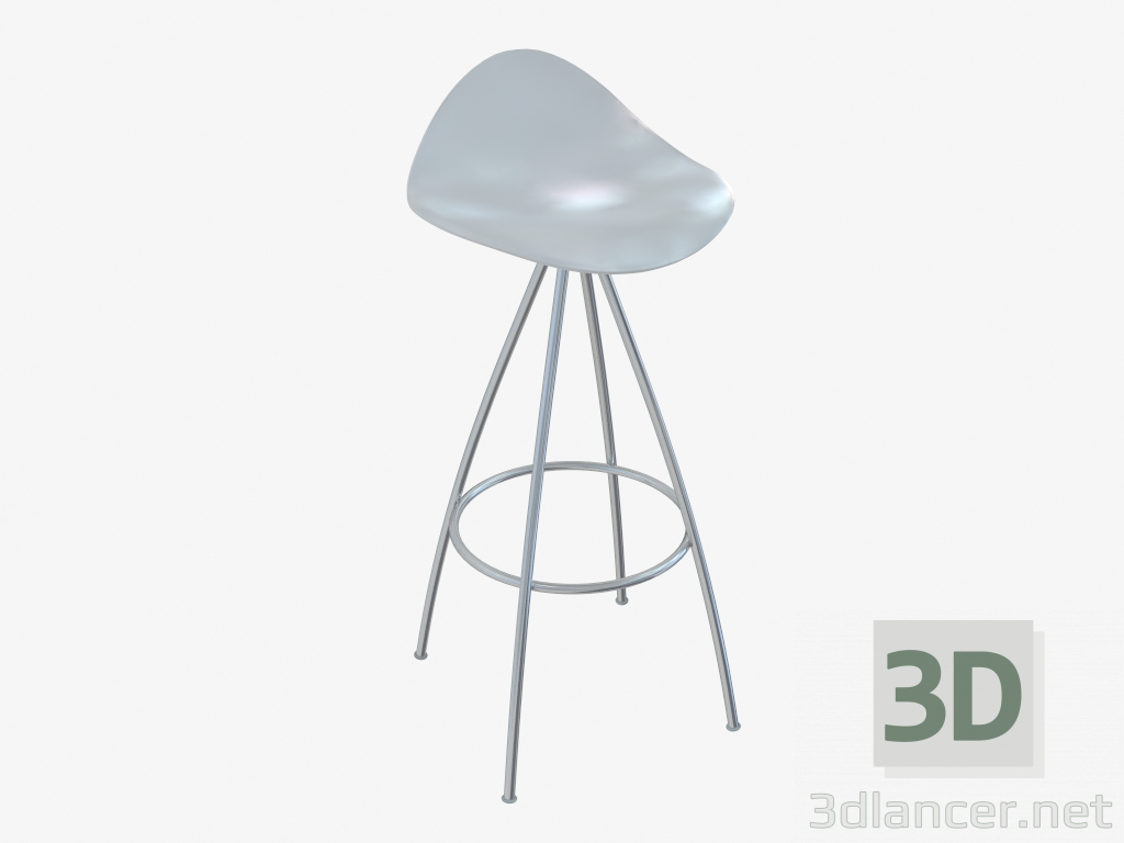 modello 3D Sedia (bianco bianco h76) - anteprima