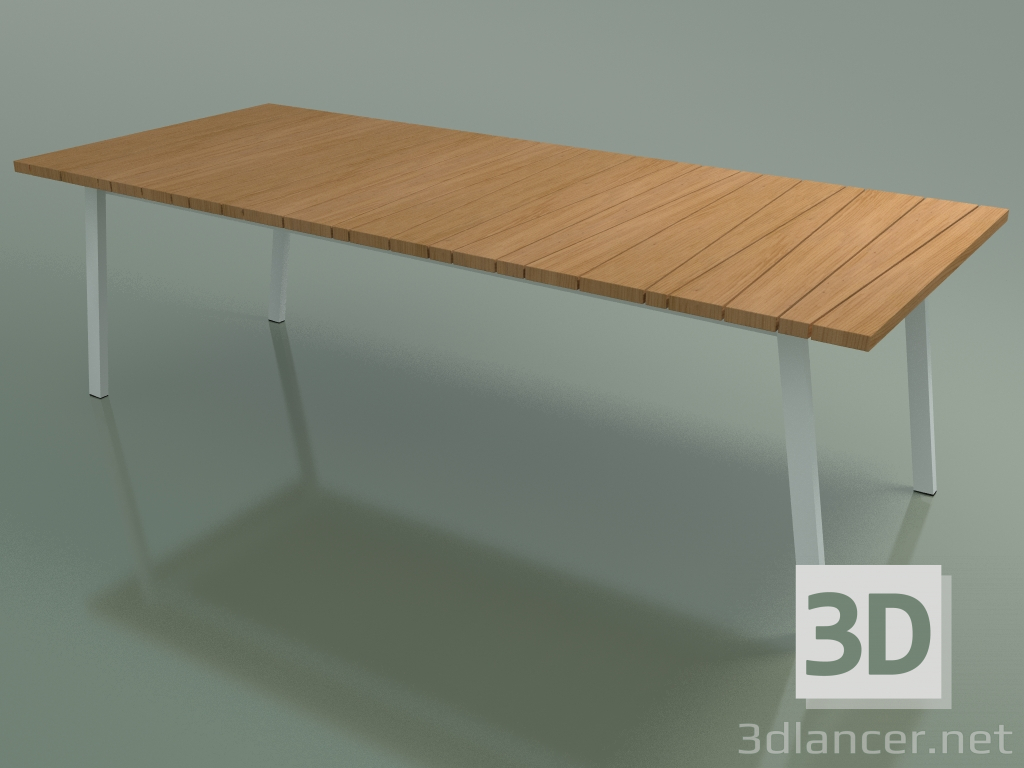 modèle 3D Table à manger d'extérieur avec plateau en teck InOut (133, aluminium laqué blanc) - preview