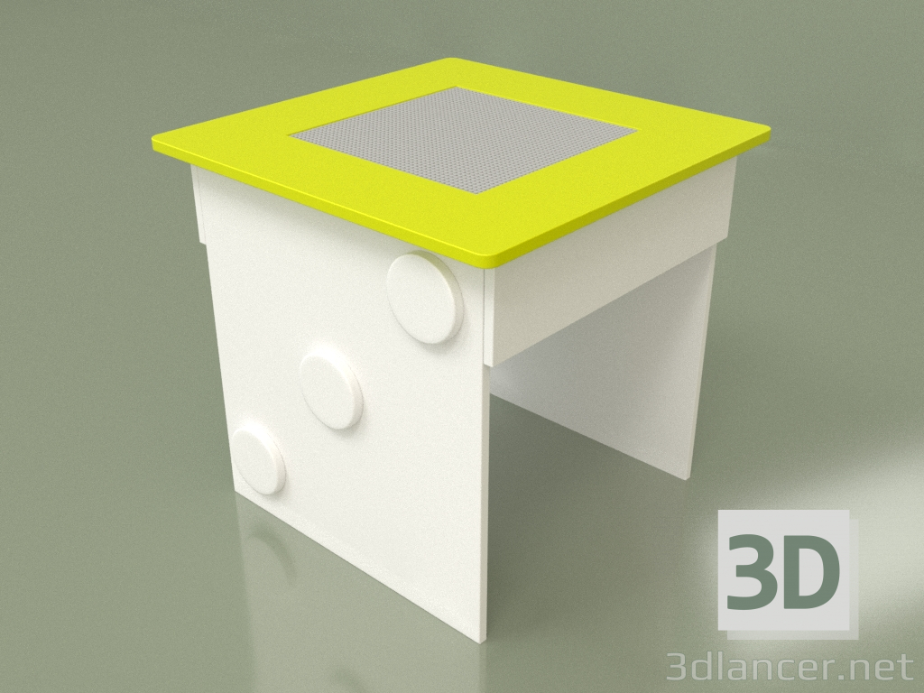 modello 3D Tavolo da gioco con parco giochi (Lime) - anteprima