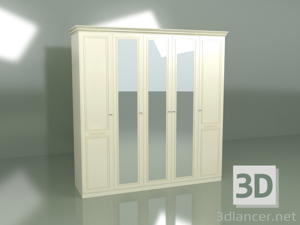 3d model Wardrobe 5 doors with mirror VN 1503 - preview