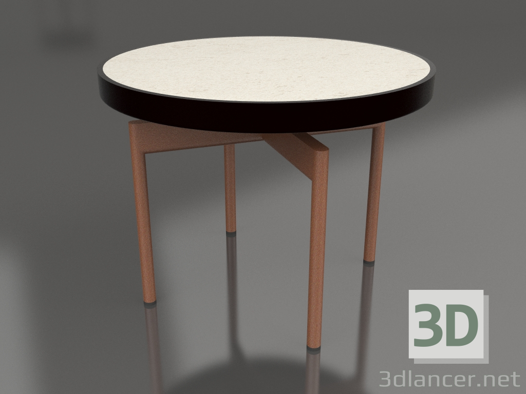 3d модель Стол журнальный круглый Ø60 (Black, DEKTON Danae) – превью