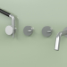 3d model Set of 2 hydro-progressive bath mixers with spout and hand shower (18 69, AS) - preview