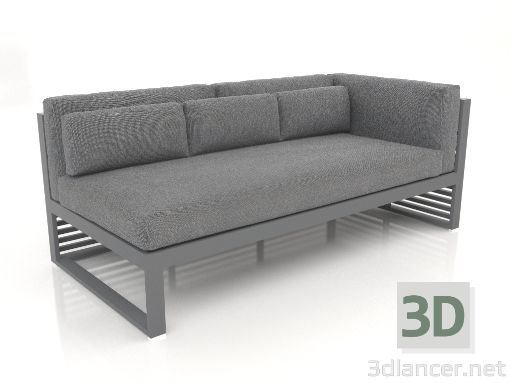 3d model Modular sofa, section 1 right (Anthracite) - preview