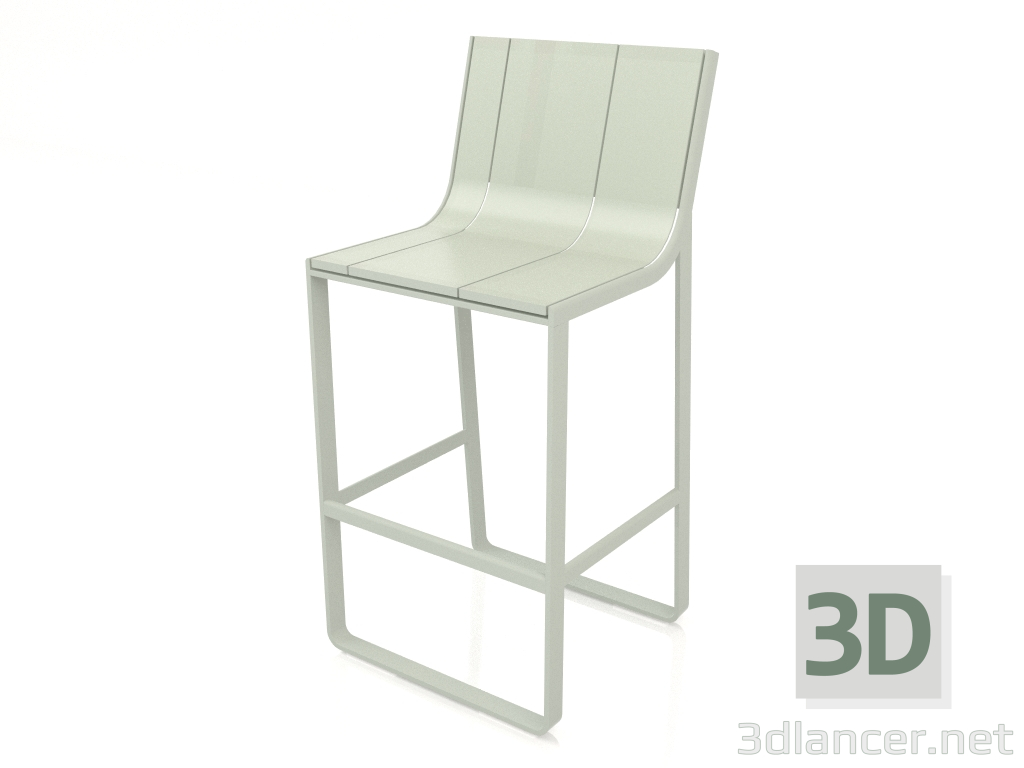 3d model Taburete con respaldo alto (Gris cemento) - vista previa