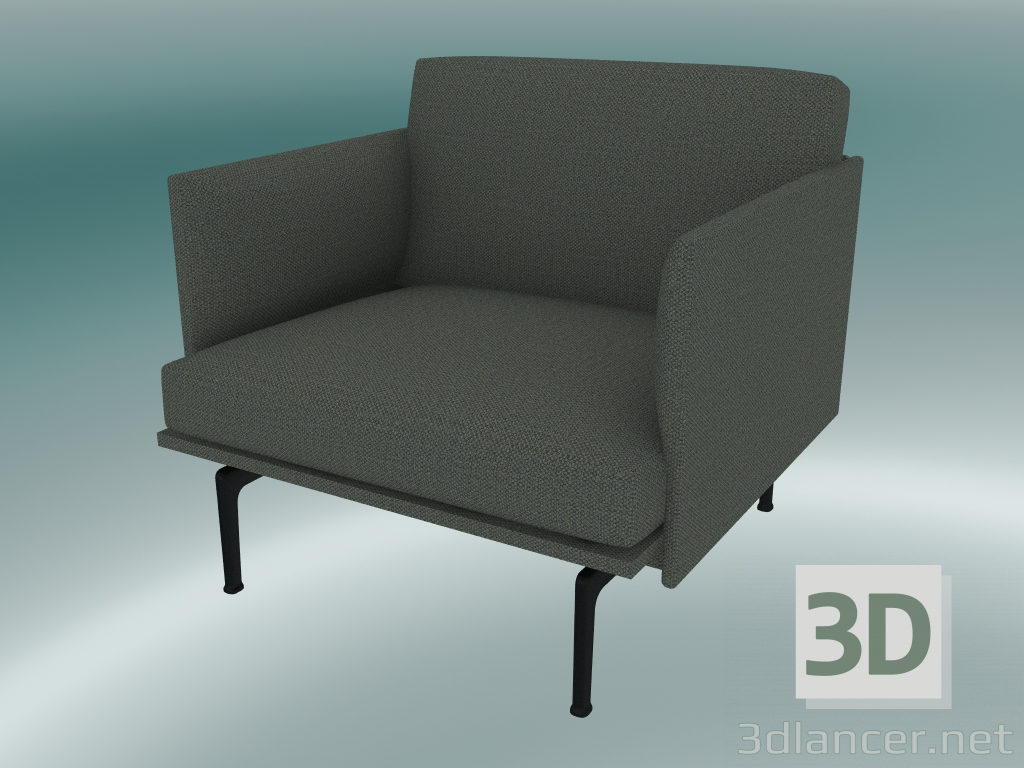 modèle 3D Chaise studio Outline (Fiord 961, Noir) - preview