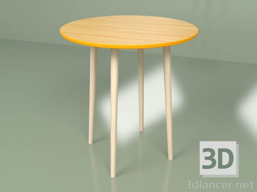 modello 3D Tavolo rotondo Sputnik 70 cm impiallacciato (arancione) - anteprima