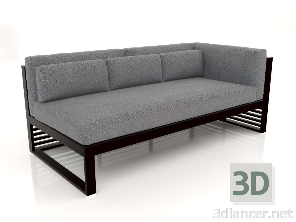 3d model Sofá modular sección 1 derecha (Negro) - vista previa