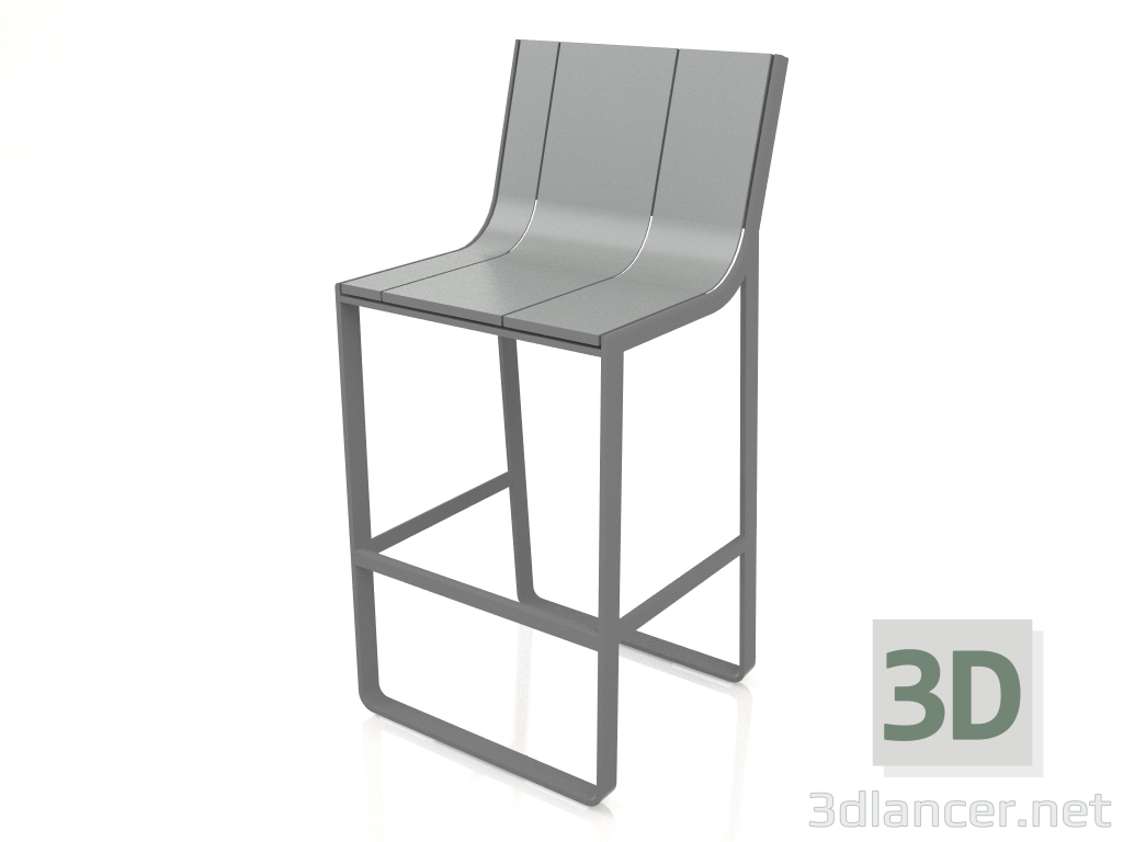 3D Modell Hocker mit hoher Rückenlehne (Anthrazit) - Vorschau