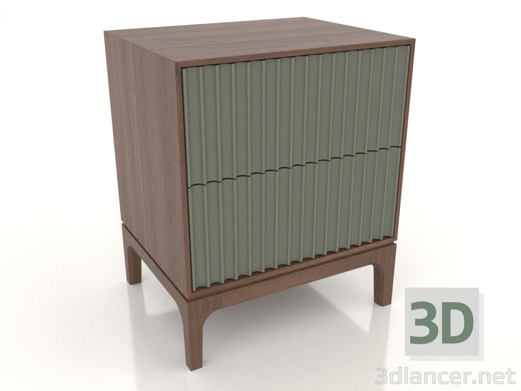 3D modeli FARGO 2 çekmeceli, frezelenmiş cepheli komodin (zeytin, tütün meşe, seçenek 2) - önizleme