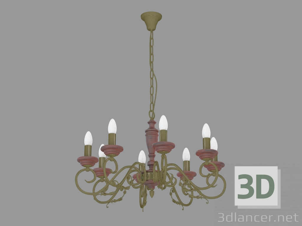 modello 3D Lampadario Aria (1211-8P) - anteprima